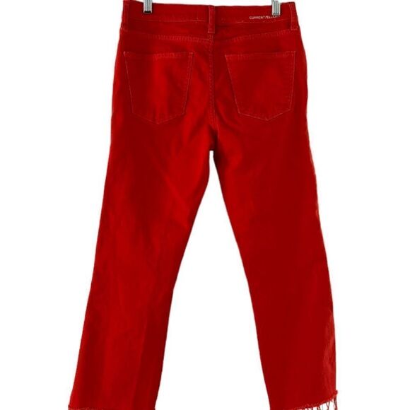 Current/Elliott Anthropologie The Kick Straight Leg Raw Hem Cropped Jeans 27 - Picture 3 of 10